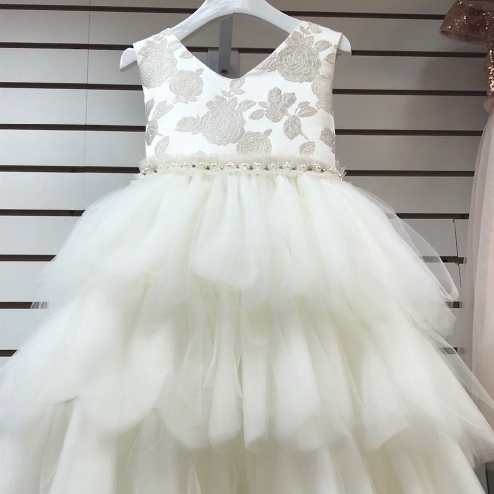 Beautiful girls size 8 flower girl dress - Picture 1 of 4